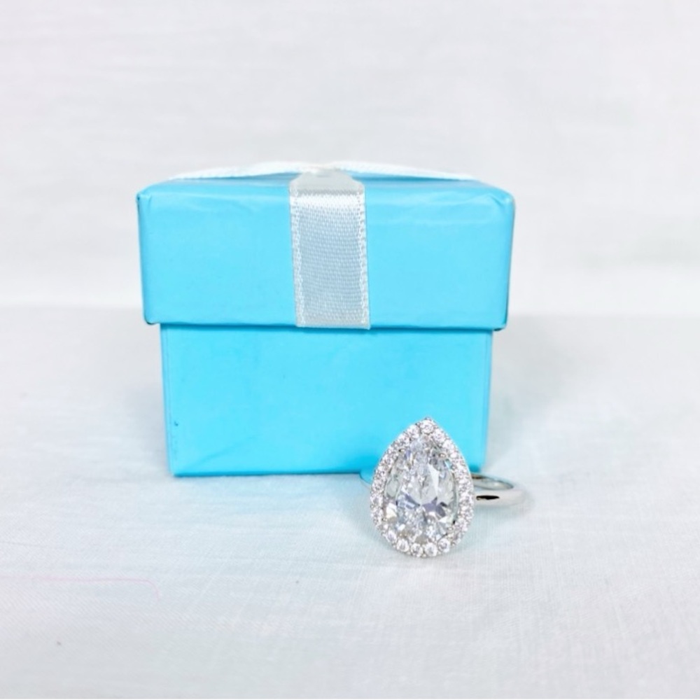 NEW Silver 925 Pear-Shape Ring SZ 8